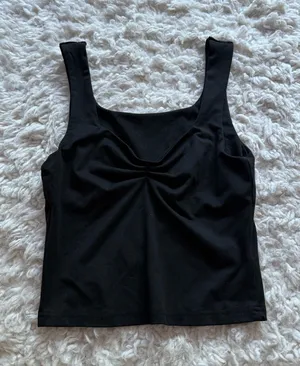 SheIn Black Tank Top with Twist Detail thumbnail 1