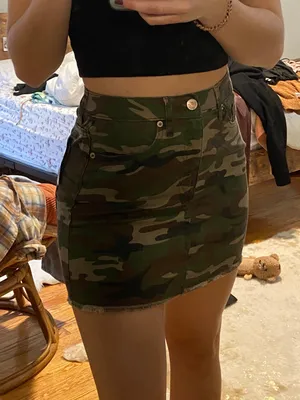 Forever 21 NWT camo denim mini skirt thumbnail 1