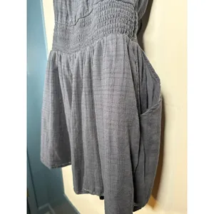American Eagle Romper Black Gauze Cutout Tie Front Pockets Casual Medium Tall thumbnail 6