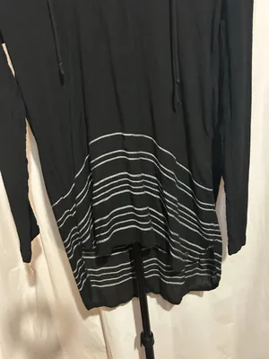 Billabong Black Striped Swim Cover Up With Hood size S thumbnail 4