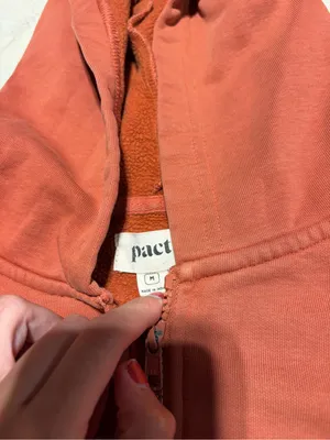 Pact Rust Zip-Up Hooded Sweatshirt medium thumbnail 2