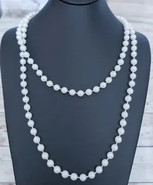 Extra Long Faux Pearl Necklace - Can Be Layered thumbnail 1