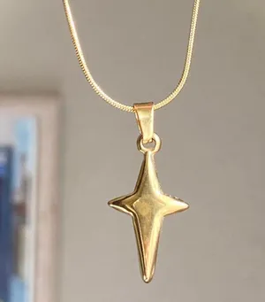 Handmade grunge y2k street style sparkle star fully stainless steel necklace✨ thumbnail 1