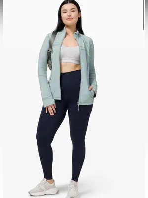 Lululemon Define Jacket in Hazy Jade Full Zip Size 12 Light Blue Green Active thumbnail 2