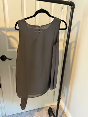 Zenana Gray Tie Tank Blouse thumbnail 2