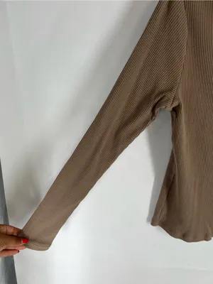 Old‎ Navy Ribbed Turtleneck Top Size M NWT Brown thumbnail 3