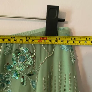 Green Allover Beaded Sequin Maxi Skirt Resort Vacation Glam Women's size Medium thumbnail 7