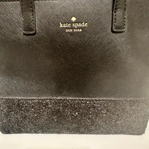 Kate Spade New York Ina Greta Court Black Glitter Handbag Satchel Mini Tote thumbnail 3