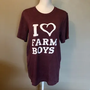 Canvas I ❤️Farm Boys Womens M Used Burgundy Heathered thumbnail 3