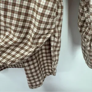 American Eagle Outfitters Brown Button Up Flannel Size Medium Rodeo Boho thumbnail 3