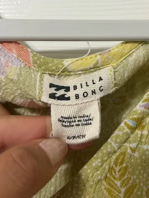 Billabong Spring Daze Babydoll Romper Size Small Floral Green thumbnail 3