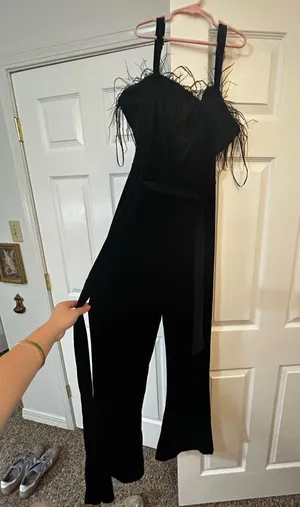 GB Feathered Jumpsuit  thumbnail 4