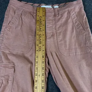 Hei Hei Anthropologie Pink Cargo Pants Wide Leg Frayed Hem Tencel Linen Size 28 thumbnail 5
