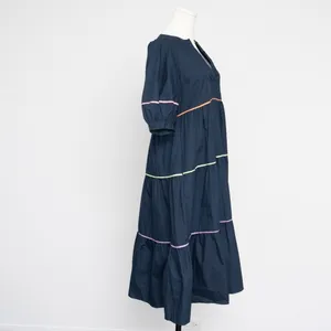 English Factory | Short Puff Sleeve Dress with‎ Piping Detail thumbnail 4