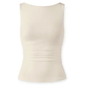 NWT OGL Elastic Open Back Bra Tank Top Plantive Size Small Gardenia Beige thumbnail 3