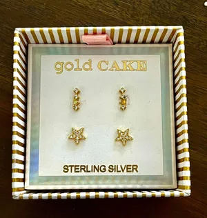 Sterling silver earring Stars 2 Sets NWT thumbnail 1