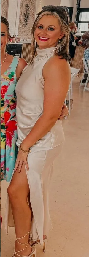Amazon Open back cream dress thumbnail 1