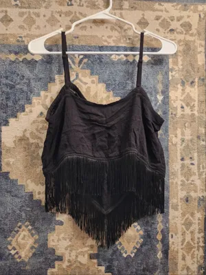 $45 IDYLLWIND WOMEN'S CLEMMONS FRINGE TANK in black M thumbnail 6