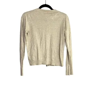 J.Crew Cotton Button Down Long Sleeve Crew Neck Sweater Cardigan S Cream #2304 thumbnail 4