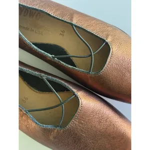 CYDWOQ Stage Flat Leather Mary Janes 36 Copper Art to Wear Shoes Handmade In USA thumbnail 9