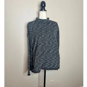 WE THE FREE PEOPLE Women's L SUNNY DAYS Mock Neck Thermal Long Sleeve Top Black thumbnail 3