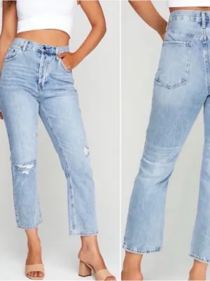 High-Rise Cropped Light Blue Women's Jeans thumbnail 2