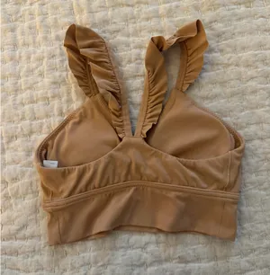 Aerie Brown Ruffle sports bra thumbnail 2