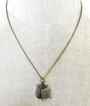 Silver tone recipe and oven mit charm necklace thumbnail 1