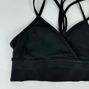 Lululemon Superb Bra Sz 4 Black Practice Cotton Strappy Open Back thumbnail 6