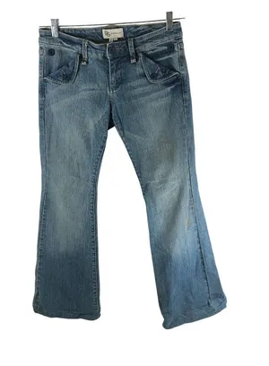 BCBGeneration Womens Distressed Flare Jeans Size 27 Medium Wash Stretch Denim thumbnail 1