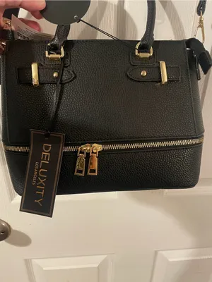 Deluxity Purse. Black. Faux Pebble Leather With Wallet. Pocketbook. New. thumbnail 2