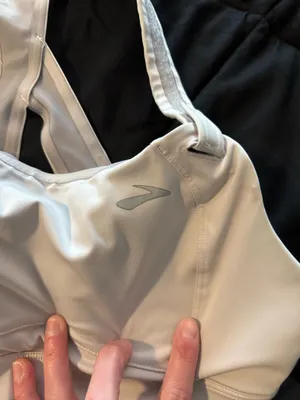 {BROOKS} Juno White High-Impact Racerback Sports Bra thumbnail 6