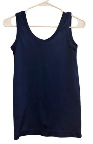 Tank‎ Top Vintage Style Navy Blue Scoop Neck Minimalist thumbnail 1