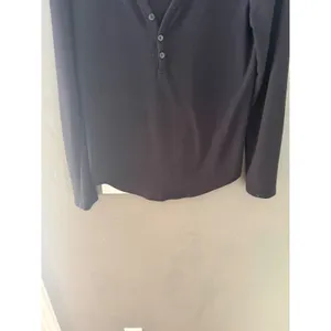 Athleta Wind Down Sleep Top Womens Small Black‎ Waffle Knit Henley Long Sleeve thumbnail 3