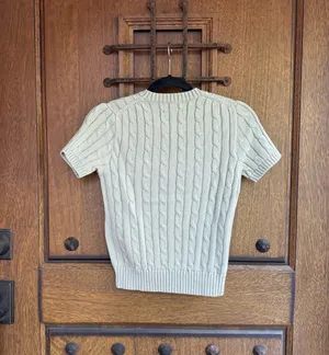 Polo Ralph Lauren Grayish Green Cable-Knit Short Sleeve Crewneck Sweater Size XS thumbnail 5