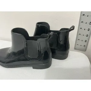 Womans Size 8 Black Rubber Stretch Ankle Rain Boots NWOT thumbnail 4
