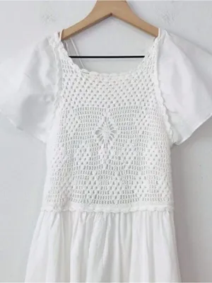ZARA NWT Linen crochet Maxi Dress Size Small thumbnail 11