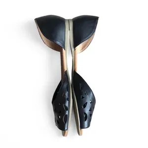NWOT BONGO Women’s Black Laser-Cut D'Orsay Peep-Toe Flats Size 7M thumbnail 6