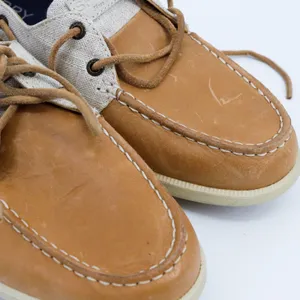 Sperry Top-Sider Womens STS81857‎ Tan Leather Canvas Boat Shoes 9.5 thumbnail 11