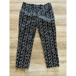Kate Spade Women's Pants‎ Crop Bow Print Black White 6 thumbnail 2