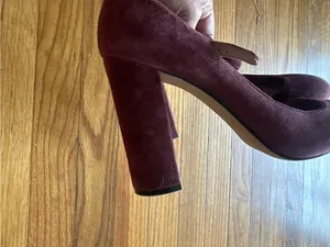 Vince Camuto Plum Suede Mary Jane Block Heels Sz 8.5M thumbnail 7