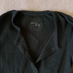 Aerie Ribbed Long Sleeve Forest Green/Teal Shirt Size Medium thumbnail 2