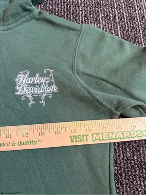 Women’s Harley Davidson Zip Up Hoodie Tomahawk Operations Green Medium thumbnail 2
