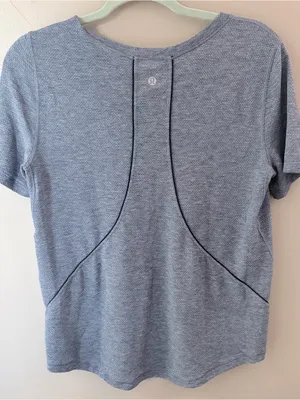 Lululemon Long Distance Short Sleeve Running Shirt Grey Heathered thumbnail 2