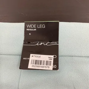 INC‎ Womens Teal Pants Wide Leg Size 8P NWT (A138) thumbnail 3
