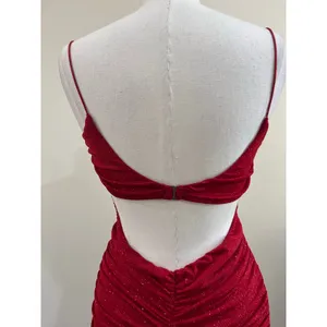 Windsor Red Glitter Ruched Bodycon‎ Maxi Dress Formal Prom Evening XS thumbnail 5
