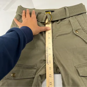 J.‎ Crew Womens High Rise Belted Military Pant Olive Green Utility Pockets 00 thumbnail 13