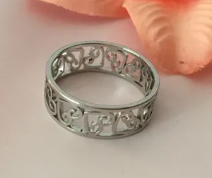 Stainless Steel Heart Ring, Size 9 Silver thumbnail 1