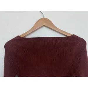 Abercrombie & Fitch Scoop Neck Burgundy Ribbed Corset Sweater Cropped Top Small thumbnail 6