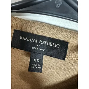 Banana Republic Soft Luxe Mock Neck Long Sleeve Top‎ Camel Brown XS 817177-02 thumbnail 3